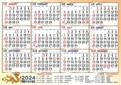 2024年 什麼年|2024年黃歷對照表，2024年公歷農曆表，2024年陰曆陽曆表